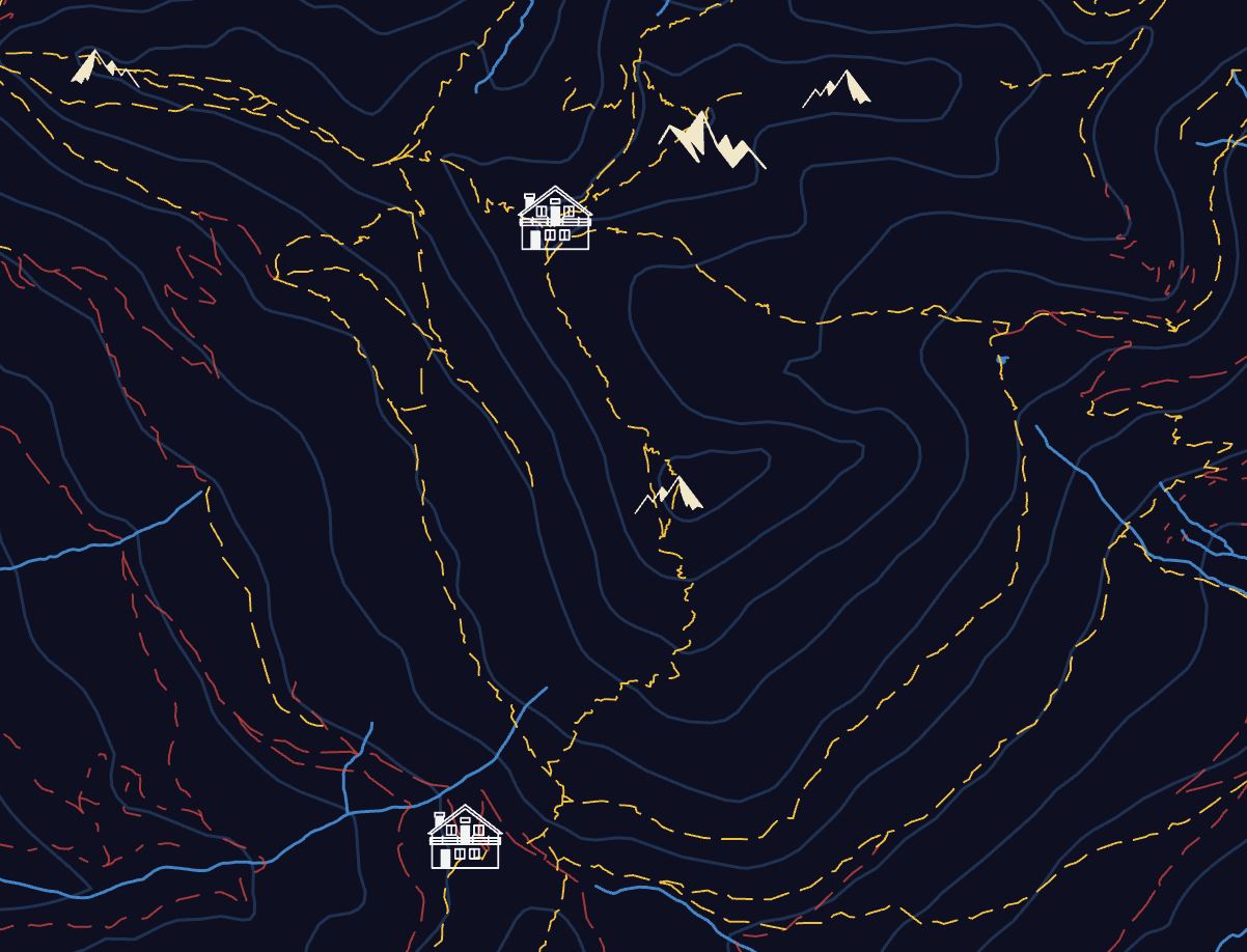 Zoom, Carte de la région du Zillertale, création personnel après un séjour dans cette région d'Autriche, 2020